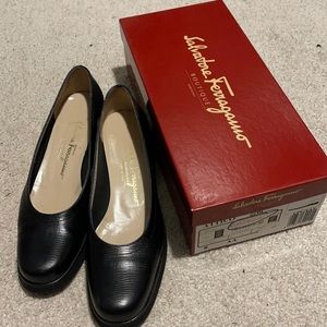 Salvatore Ferragamo Black lizard print Attico